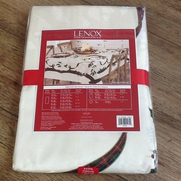 LENOX 60x120" Christmas Holiday Nouveau Tablecloth - Picture 2 of 3